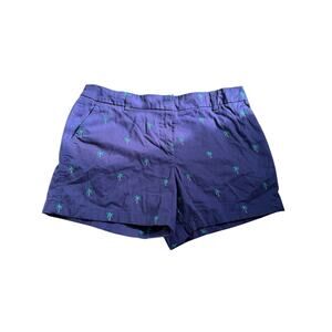 Cambridge Dry Goods Women’s Size 10 Navy Embroidered Palm Tree Chino Shorts